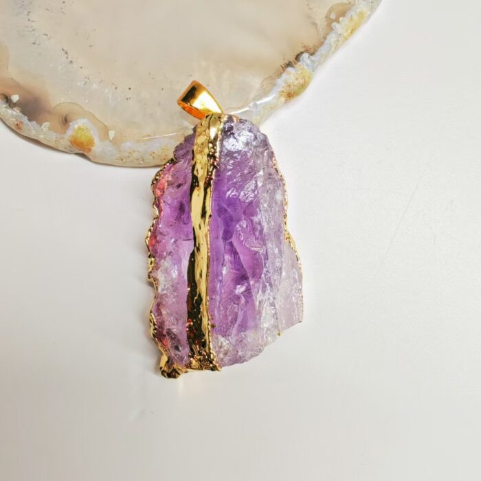 Natural Purple Crystal Necklace, Energy Guardian Field - Image 1