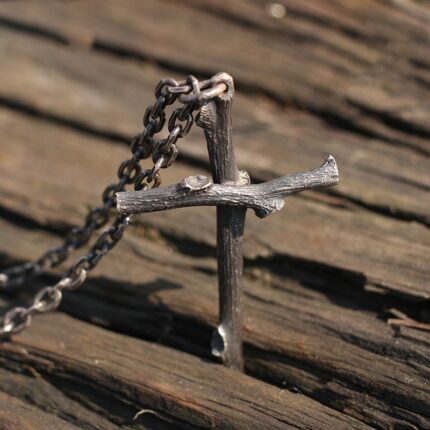 Branch-Inspired Cross Pendant: A Symbol of Untamed Faith & Edgy Style