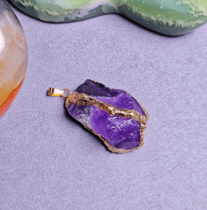 Natural Purple Crystal Necklace, Energy Guardian Field - Image 2