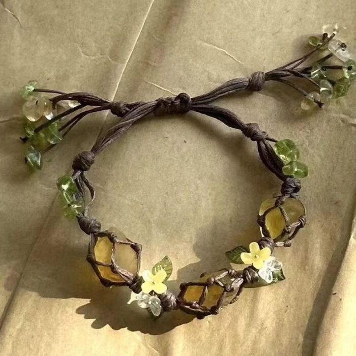 Handmade Bohemian Crystal Flower Bracelet——Bring the Charm of Nature to Your Wrist - Image 1