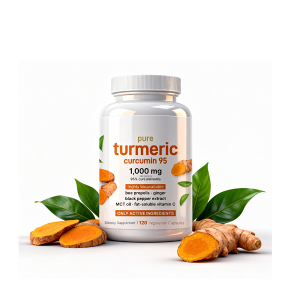 Premium Turmeric Curcumin Supplements 1000mg - High Absorption Rate - Supports Heart, Brain and Joint Health - 120 Capsules